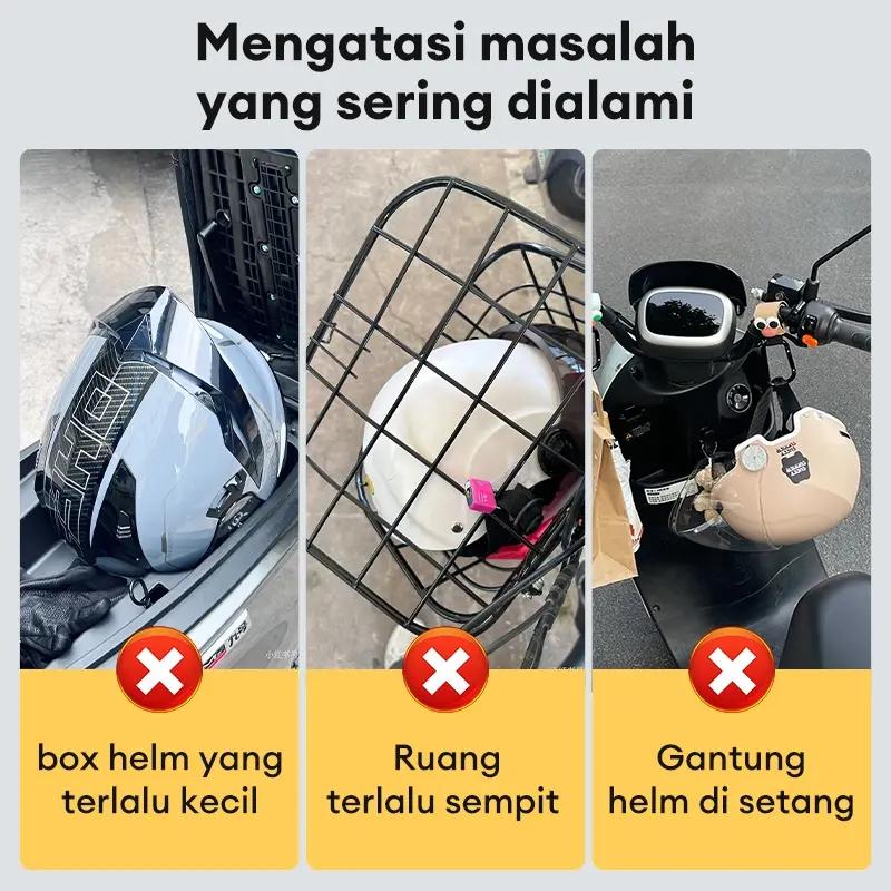 【100% barang asli 】48 L Kapasitas Besar Tahan air Box Belakang Motor Kotak penyimpanan MOTOR MURAH ABS belakang sepeda motor untuk Gunung sepeda motor dengan lampu strip reflektif suku cadang bagasi bak truk Tail Top Box Almunium Alloy Case Motorcycle