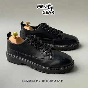 MENFOOTGEAR Carlos Sepatu Docmart Pria Original Sepatu Kerja Pantofel Formal Casual Sekolah Hitam