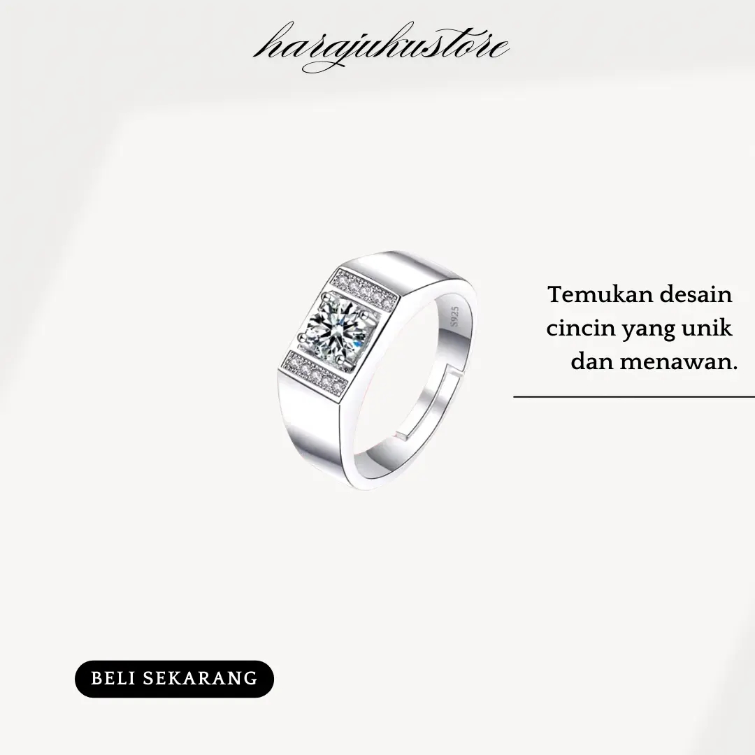 HARAJUKU cincin pria moissanite korean style adjustable HIGH PREMIUM/ANTI KARAT (BISA COD)