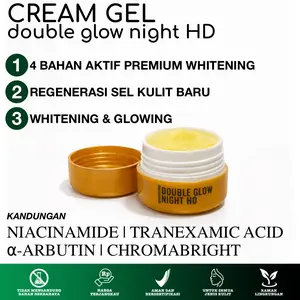 PELICIN NIGHT VIRAL (CREAM GEL DOUBLE GLOW  HD) 10gr Bopeng Tranexamic Wajah Glycolic Arbutin Aging