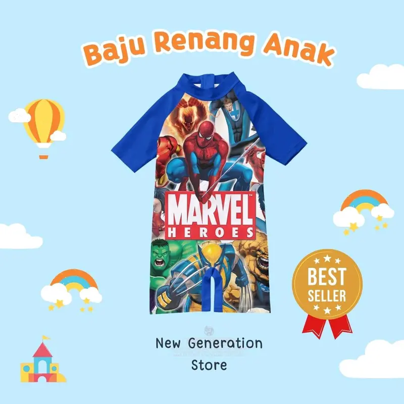 Baju renang anak laki-laki motif karakter Spiderman usia 1-10 tahun // Baju renang anak Laki-laki motif karaktek lucu // Baju renang anak Laki-laki // Baju renang anak // kids swimsuit // Sunsuit // Baju renang Bayi 2