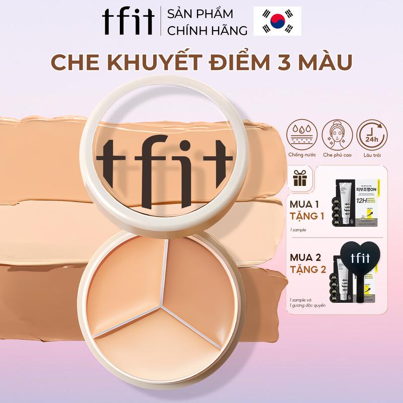 TFIT Kem che khuyết điểm Hàn Quốc 3 màu 15g độ che phủ cao, thích hợp che thâm mụn, quầng thâm mắt, hình xăm, chống nước, lâu trôi