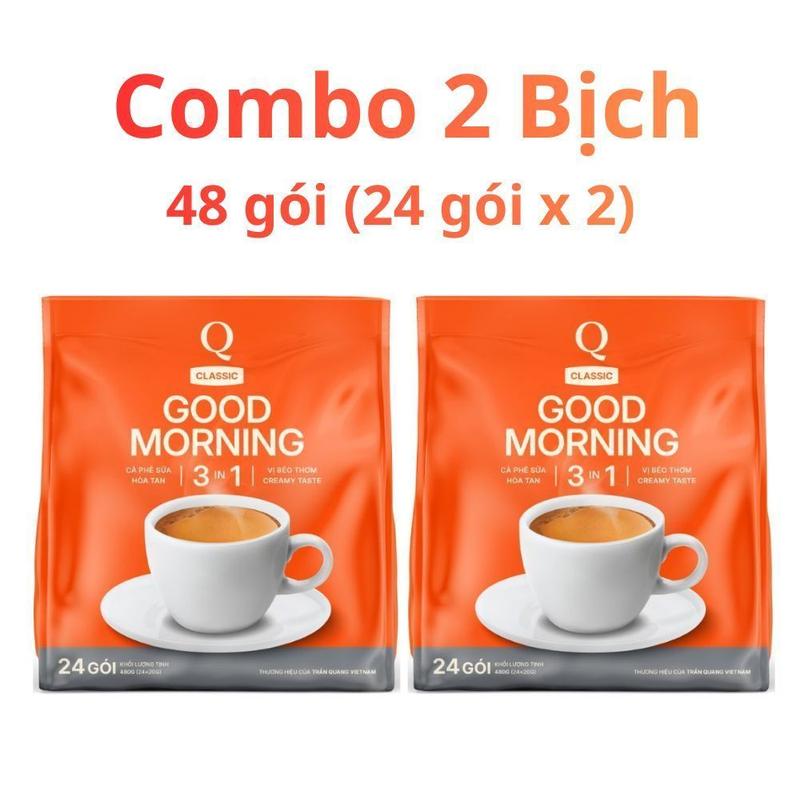 CODCombo 2 Bịch - Cà Phê Sữa Good Morning Trần Quang bịch 24 gói instant Coffee mix 3 in 1