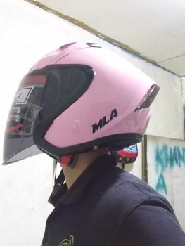 Product Review of Helm Half Face MLA ZENIT Pink Fastel visor smoke / hitam Helm Premium Untuk Pria Dan Wanita Dewasa SNI COD. Motorcycle from N** C**a 0