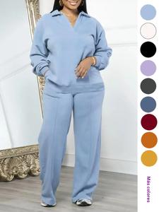 Conjunto de sudadera de manga larga con cordón y pantalón de cintura con cordón, Conjunto de dos piezas informal y cómodo para el día a día, Ropa de mujer para todas las temporadas