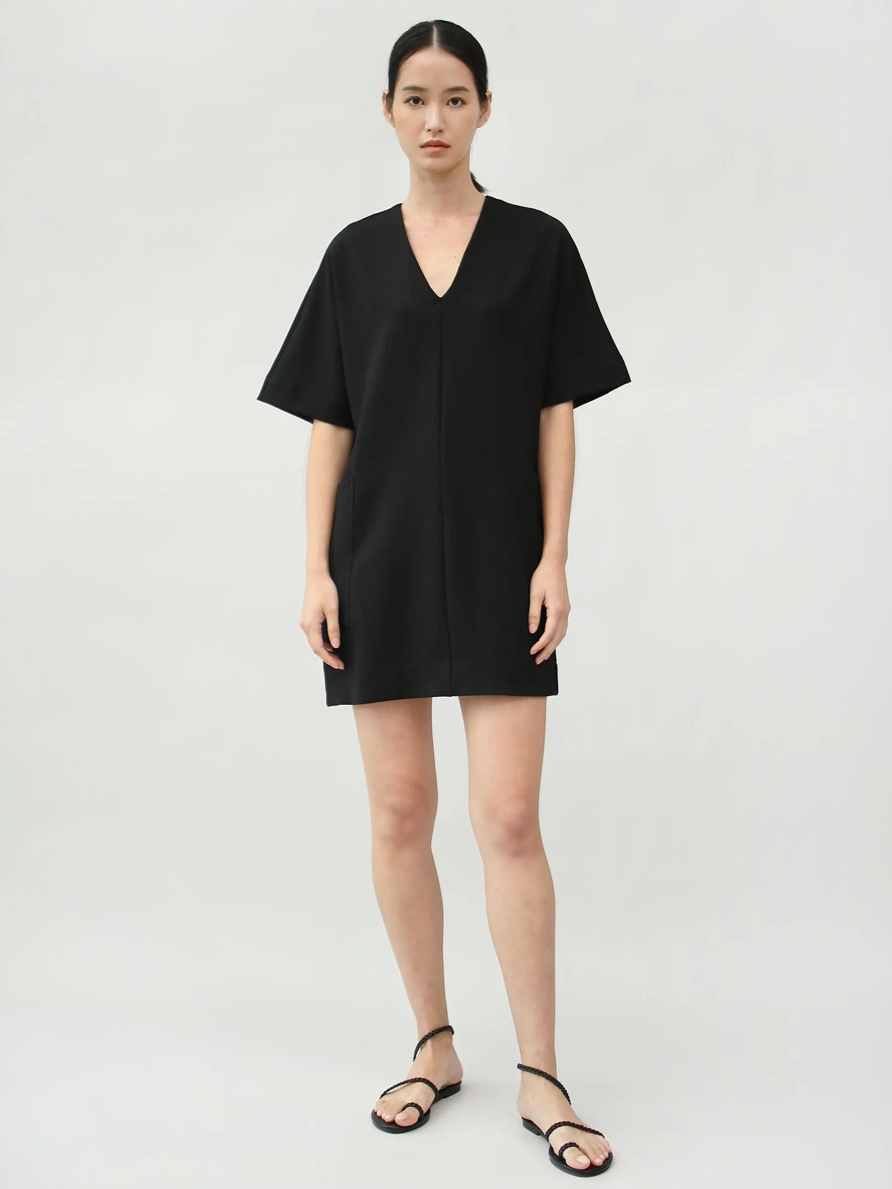 [MONO] Muni Textured Shift Dress Short Dress