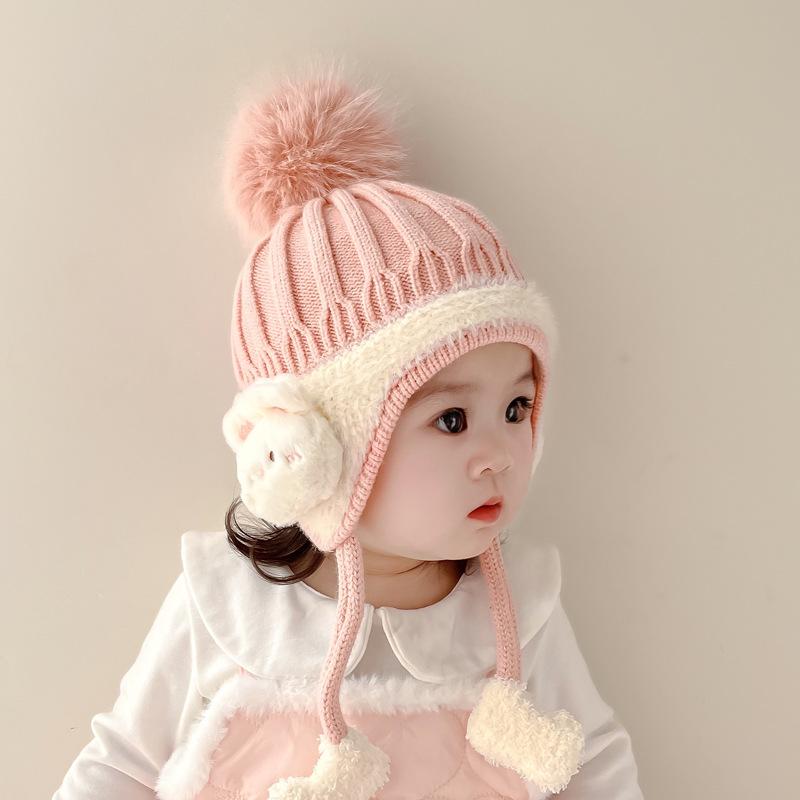  Mũ Bịt Tai Em Bé Thiết Kế Hình Thỏ Và Gấu Dễ Thương Ấm Áp Mùa Đông Mũ Bảo Vệ Tai Phong Cách Hoạt Hình Mũ Len Trẻ Em Bóng Nhồi Bông Thích Hợp Cho Trẻ Em Từ 1-3 Tuổi 