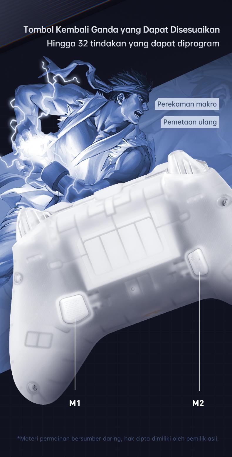 Machenike G3 V2 Wireless Gaming Controller With Dock Pengisian Tri-Mode Bluetooth Baterai 1000mAh Hall Effect Trigger Joystick Gamepad untuk Switch Steam PC