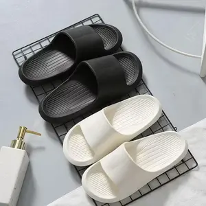 Sandal Slop Pria Sandal Slip On Flip Flop Pria Slop Korea Style Anti Air LT 11 Hitam & Putih Shoes