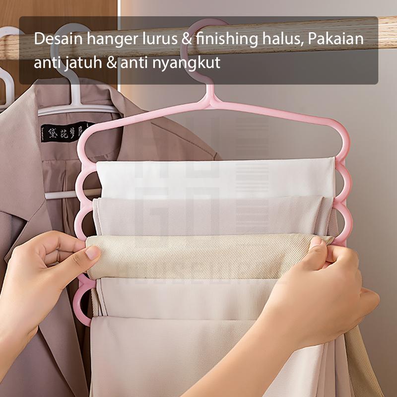 Product Introduction of HUGO Gantungan Hanger 5 Susun Serbaguna Gantungan Jilbab Gantungan Celana Baju Pakaian Plastik Multifungsi 34