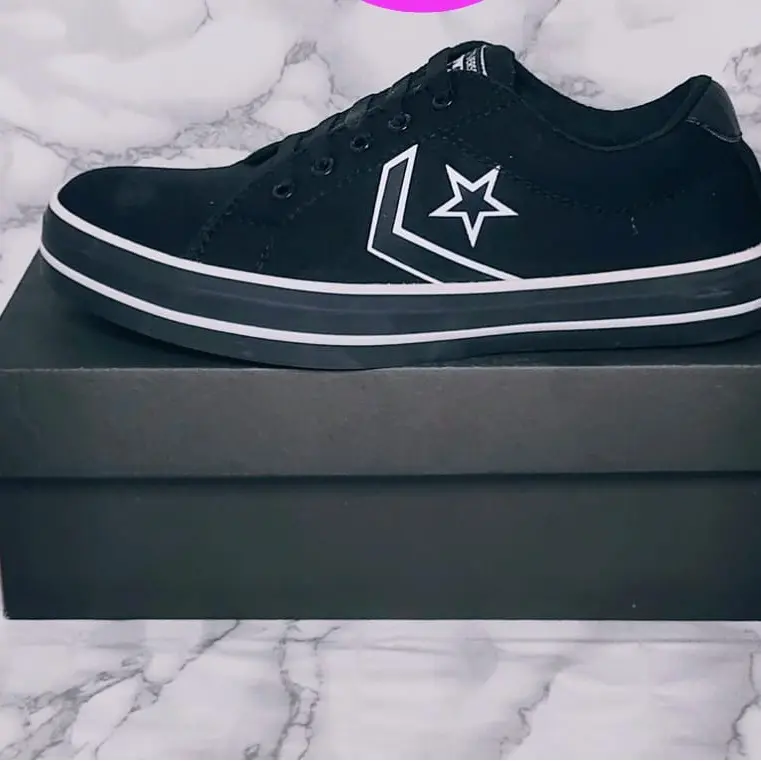 Sepatu Sneakers Casual All Strr Bintang Hitam list putih pria&wanita