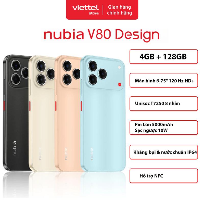 [Mới] Điện thoại Nubia V80 Design 4GB +128GB Chính hãng I Màn hình 6.75" 120Hz I Pin 5000mAh | NFC
