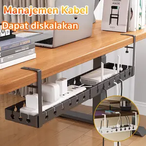 Cable Management Under Desk/Ucapkan selamat tinggal pada kabel yang berantakan/  2 ukuran/40CM/40-74CM/Dapat diskalakan/rak kabel/Cable Organizer