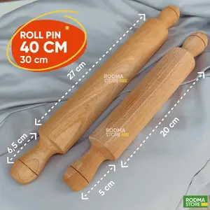 Rolling Pin Kayu 40 cm Penggiling Adonan Kue Rol Kue Penggilas Adonan
