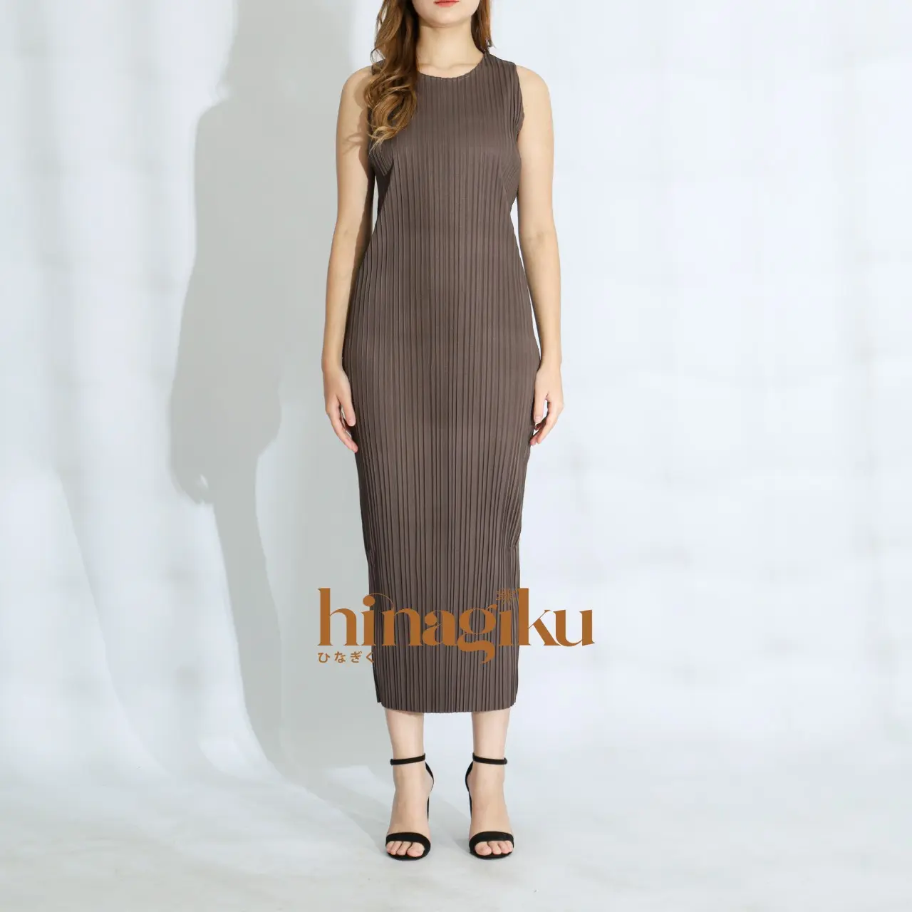 HNGK Basic Pleated Maxy Dress Panjang Wanita Korean Casual Style / One Set Dress Plisket Wanita (BB 01)