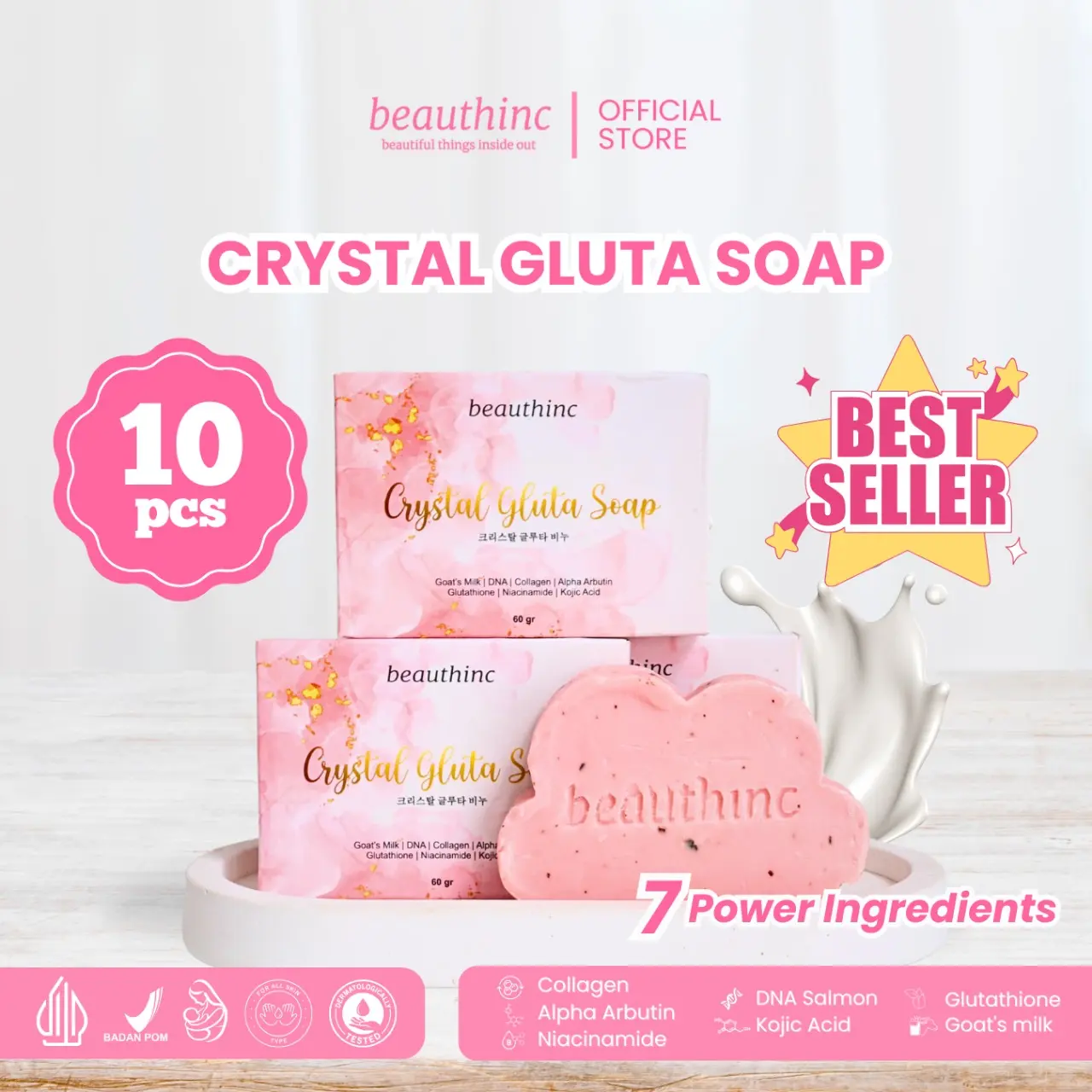 [10 PCS] CRYSTAL gluta SOAP  Pencerah gluta white  Mencerahkan