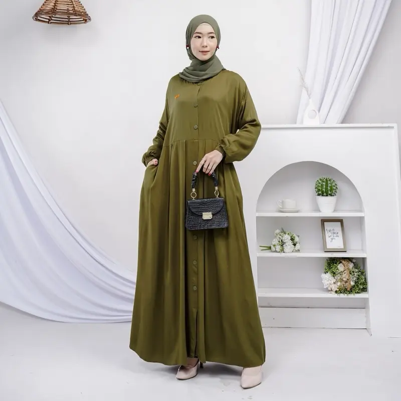 LARISSA Gamis Dress Bahan Rayon Twill Wanita Muslim