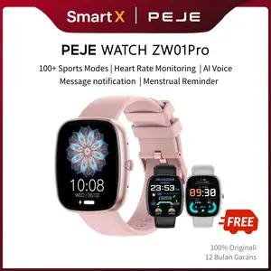 【COD/Garansi 12 Bulan】PEJE SmartWatch ZW01Pro Manajemen Kesehatan Tahan Air IP68 Panggilan Bluetooth Mode Olahraga Kecepatan Refresh Tinggi Detak Jantung Oksigen Darah Pemantauan Tidur 24HShip