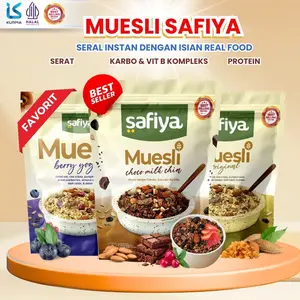 Muesli Safiya All Varian With Almond Oatmeal Instan Isian Lengkap Sereal Sarapan Praktis