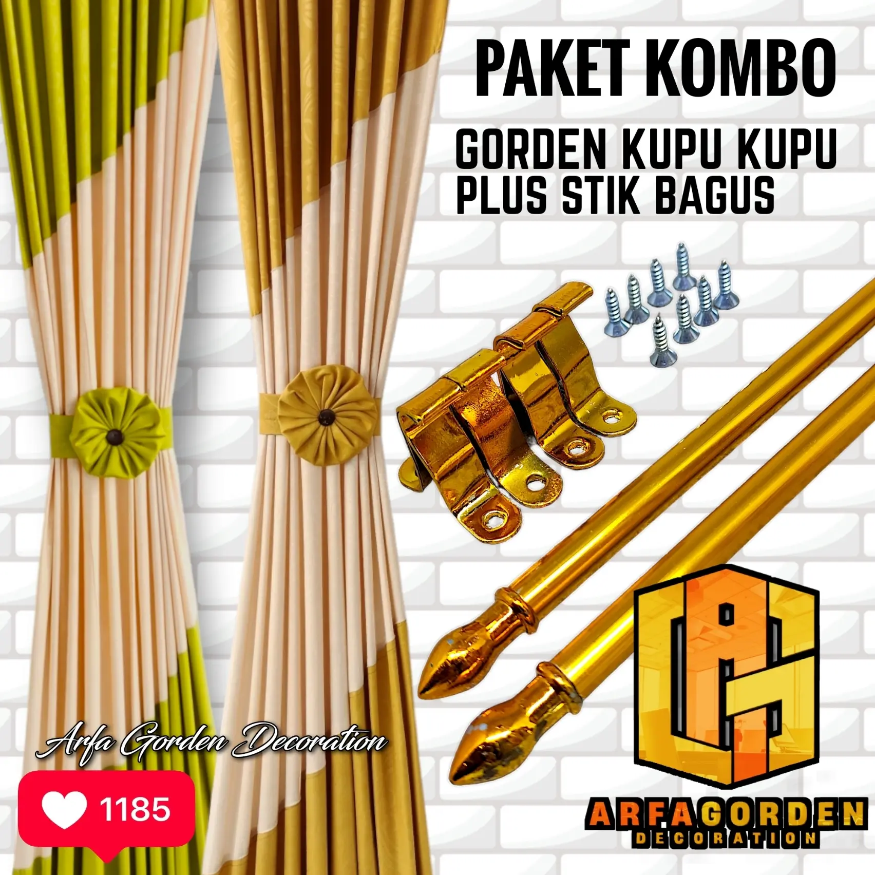 Paket Kombo Gorden Kupu Kupu Kombinasi Plus Stik Bagus / Paket Komplit