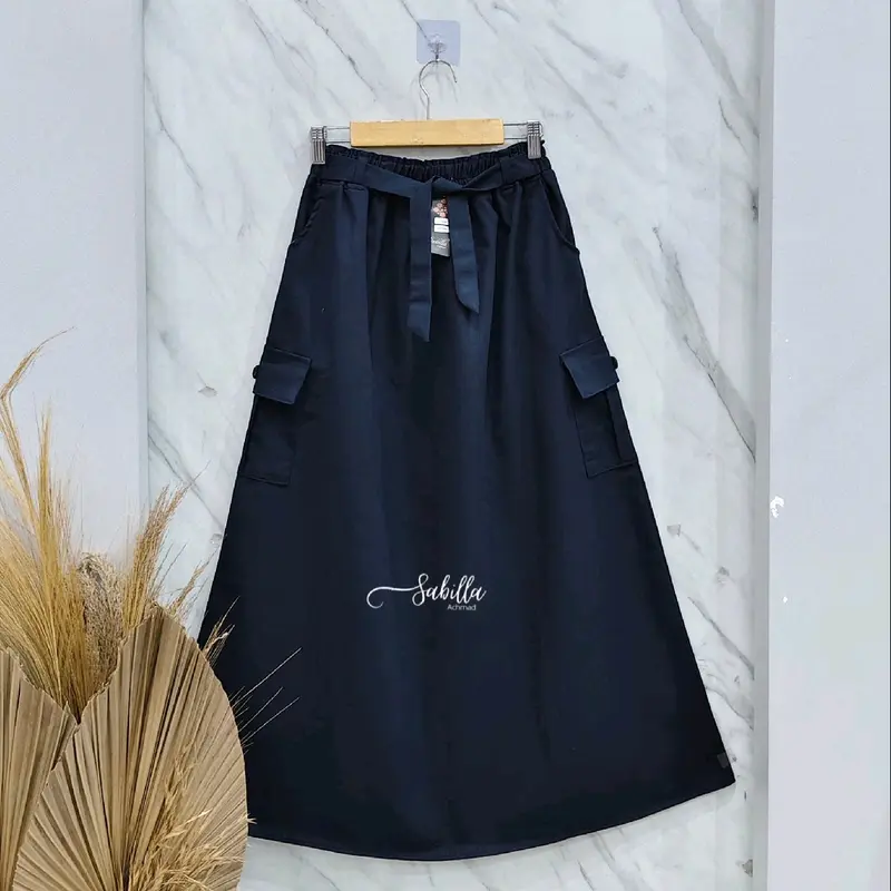[Sabilla] Rok Cargo Dewasa Jumbo Linen & Twill Stretch Combed Ukuran XL & XXL 3