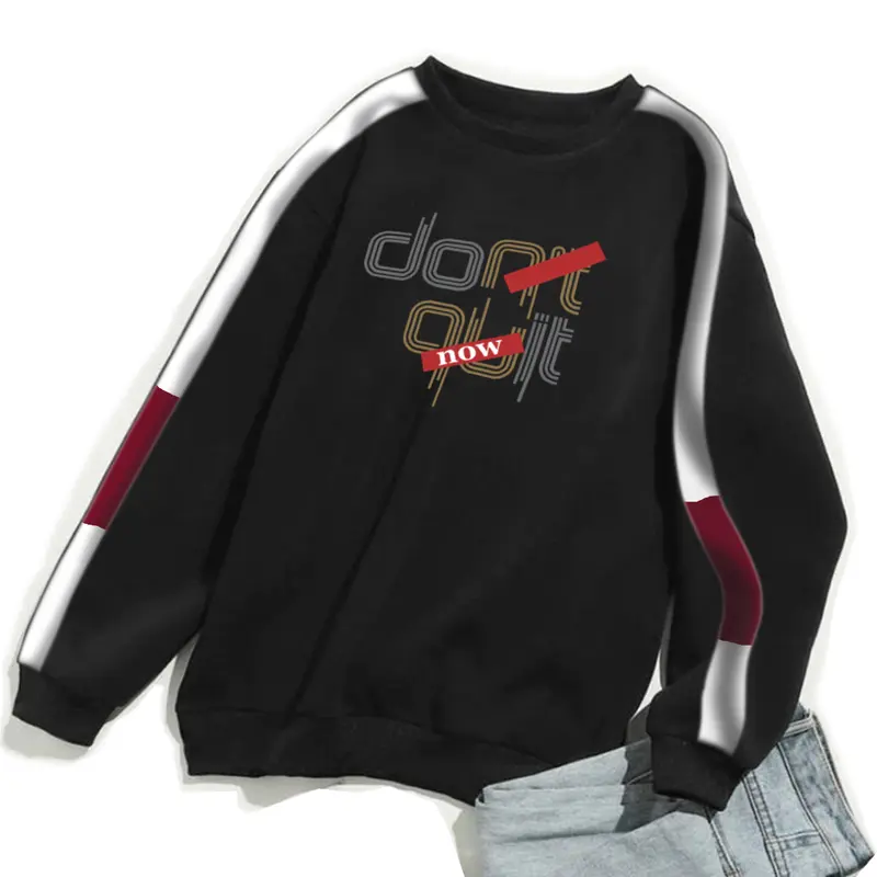 Sweater Oversize Unisex Don Quit Crewneck Korean Style Big Size Jumbo (S-5XL) - Casual Outerwear Distro Polos - Wanita, Hoodie Fleece Tebal Basic Couple Nyaman 4