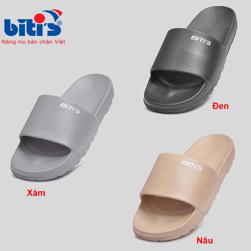 Dép Lê Quai Ngang Đế Đúc Nam Biti's 4 Màu BEM003200DEN, BEM003200XAM, BEM003200XAD, BEM003200XNH (Đen, Xám, Xám đậm, Xanh nhớt)