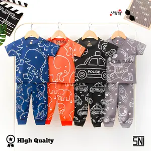 FOYA Kids - Setelan Baju Tidur Anak Motif Animal-Car-Astronot Usia 0 - 6 Tahun/pejamas/Baju Tidur Murah/Setelan Full Motif/Setelan jalan