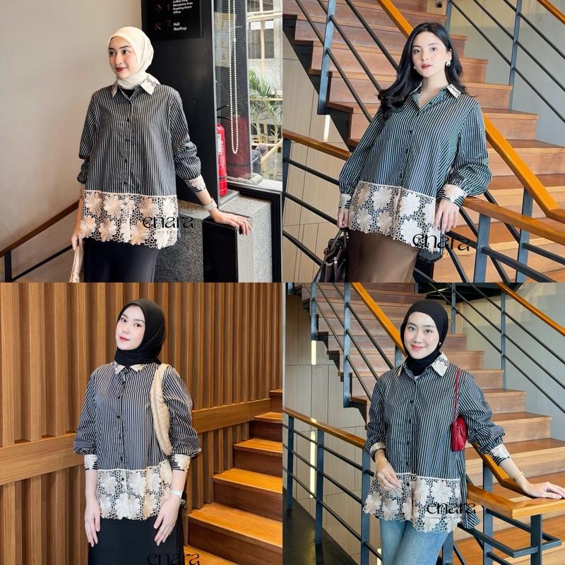 MECCA BASIC - kemeja salur by ENARA OUTFIT 0