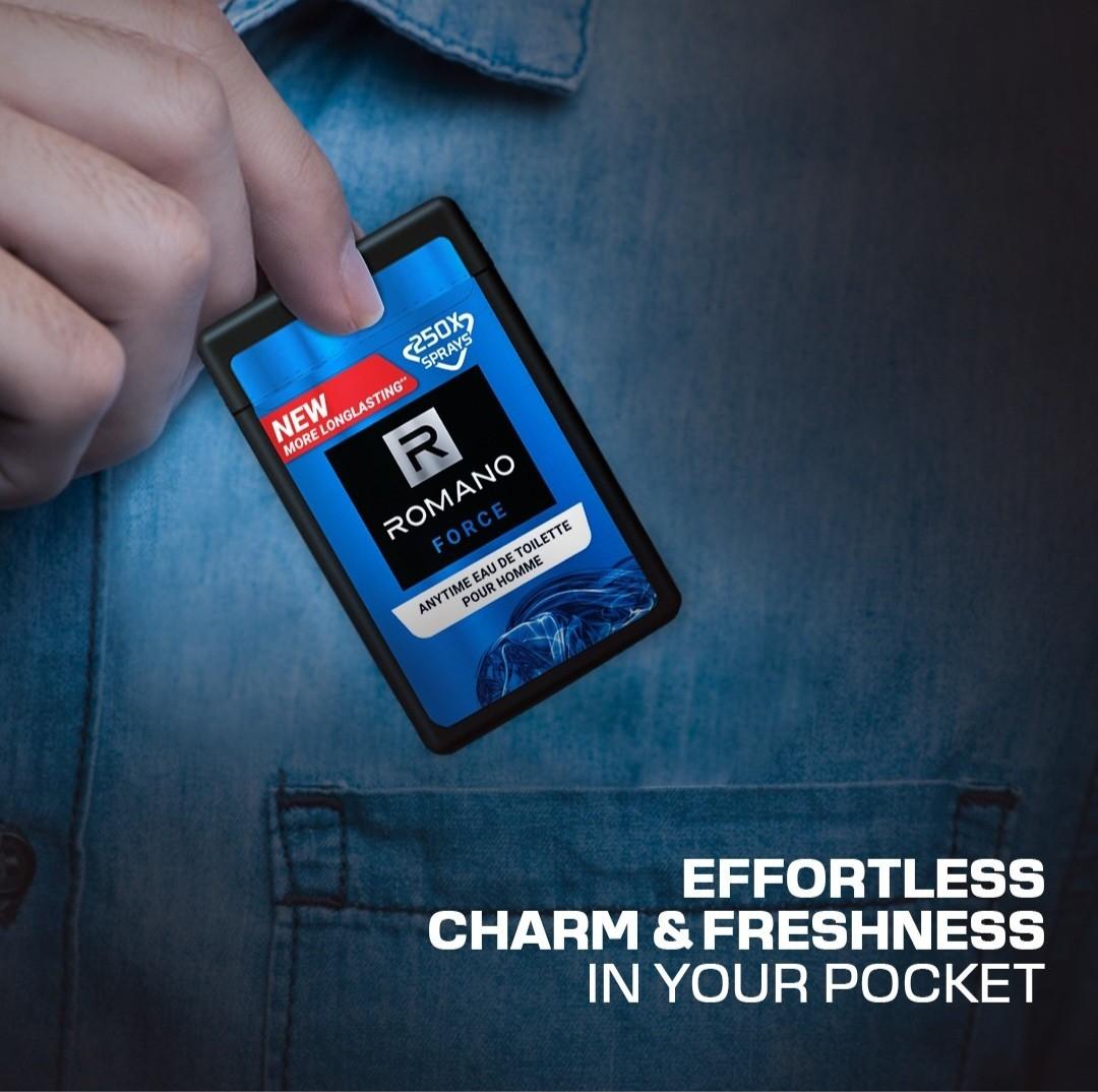 Romano Eau De Cologne Pocket Parfum Pria Force Anytime 18ml