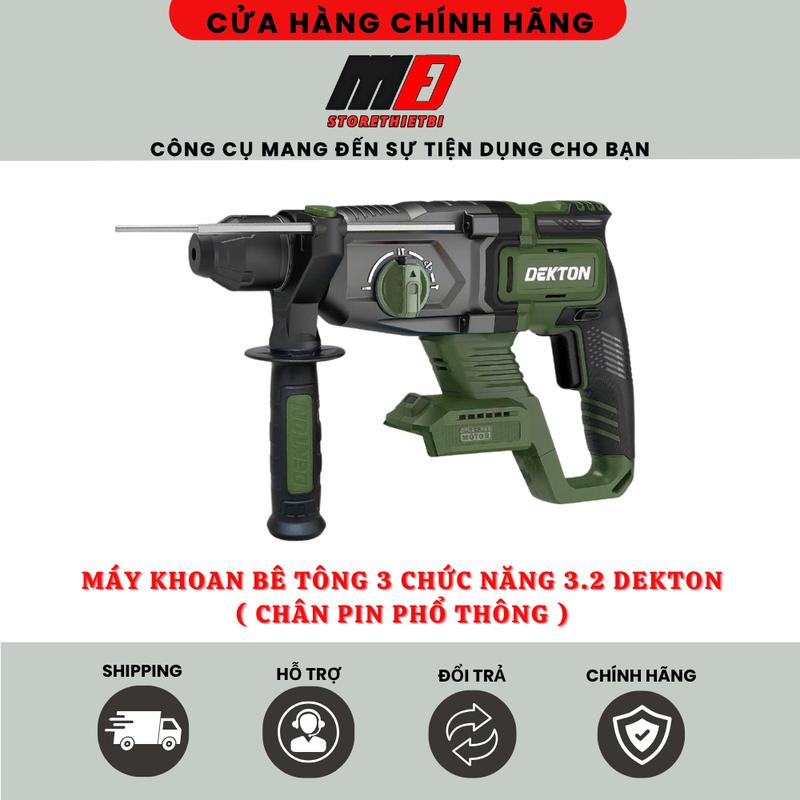 Máy Khoan Đục Bê Tông 3 Chức Năng Dùng Pin 21V Dekton M21-RH2603C Lực Đập 3.2J