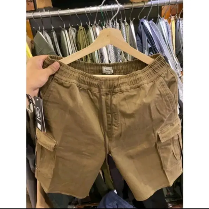 Celana Pendek Broadshort Cargo Pria Dewasa Kain Twill Stret Santai Nyaman 0