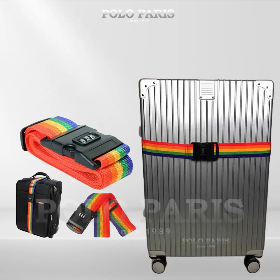 POLOPARIS - Sabuk Koper Luggage Strap Belt Travel  Warna Random Koper Size 16/18/20/24/28 Kunci Kombinasi 3 Angka