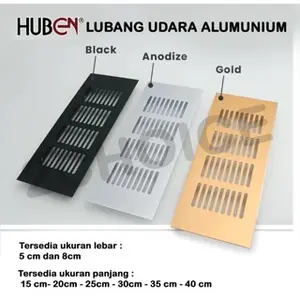 HUBEN lubang udara alumunium LUA-50 LUA-80 Lebar 5cm 8cm Panjang 15cm 20cm 25cm 30cm 40cm Lobang Hawa
