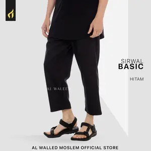 Al Waleed Moslem Celana sirwal  basic warna hitam Polos