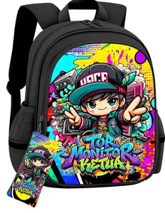 tas anak sd cowo Tas Ransel Anak laki laki SD Karakter tormonitor viral Annomali Tas Anak Cowo Terbaru 2025 Ransel Kanvas 38x30x12 cm Busa Tebal Fashion Lapisan Busa BelakaAdjustableng & Tali