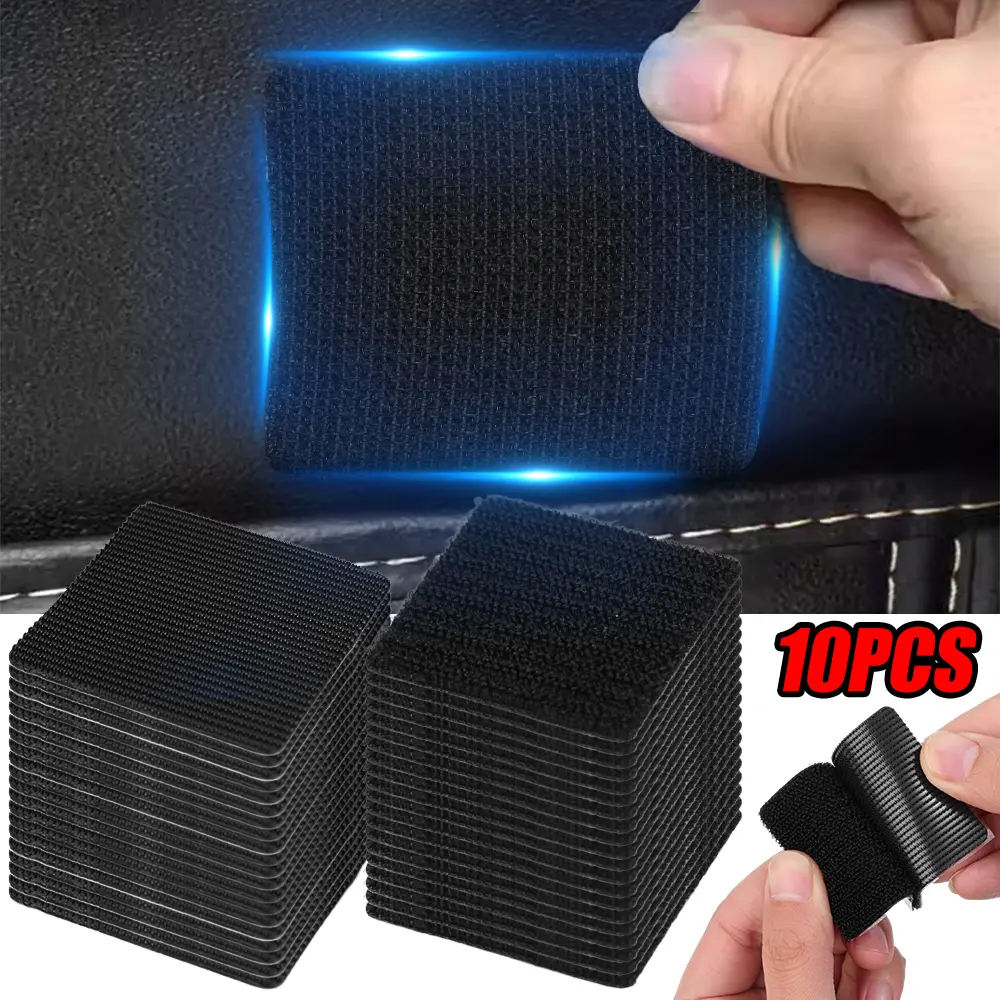 5/10PCS Black Car Foot Mat Invisible Non-marking Double-sided Adhesive Non-slip Fixed Stickers Car Interior Accessories