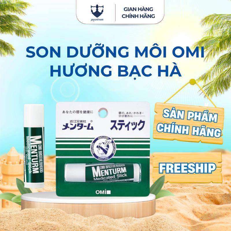 Combo Son dưỡng ẩm bạc hà dành cho môi khô Omi Brotherhood Menturm Nhật Bản…