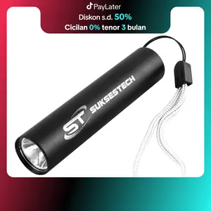Suksestech Senter Mini Charger Free Box Free Kabel USB Portable Multifungsi Rechargeable Berbahan Aluminium-Senter-517