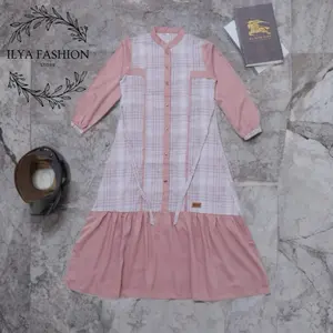 (LIMITED EDITION) GAMIS TERBARU ANAK TANGGUNG REMAJA KATUN HARUKA Kancing Kombinasi Muslim Rempel