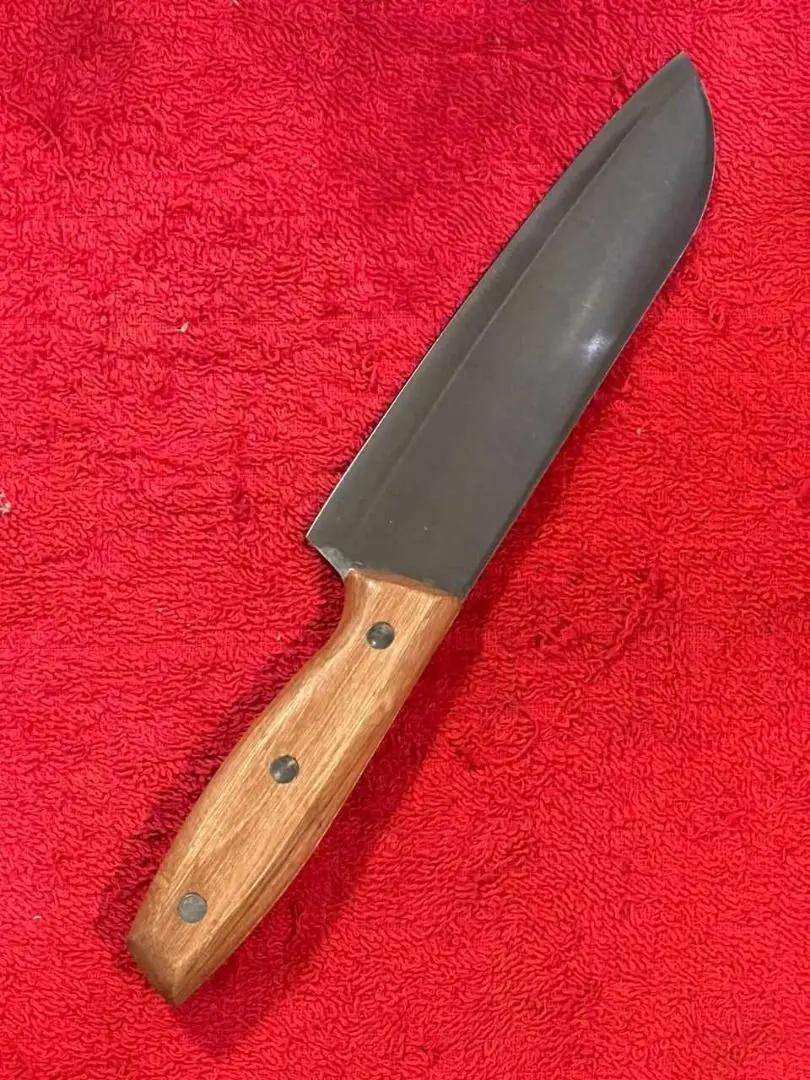 Kitchen Santoku Chef Knife with Solid Wooden Handle