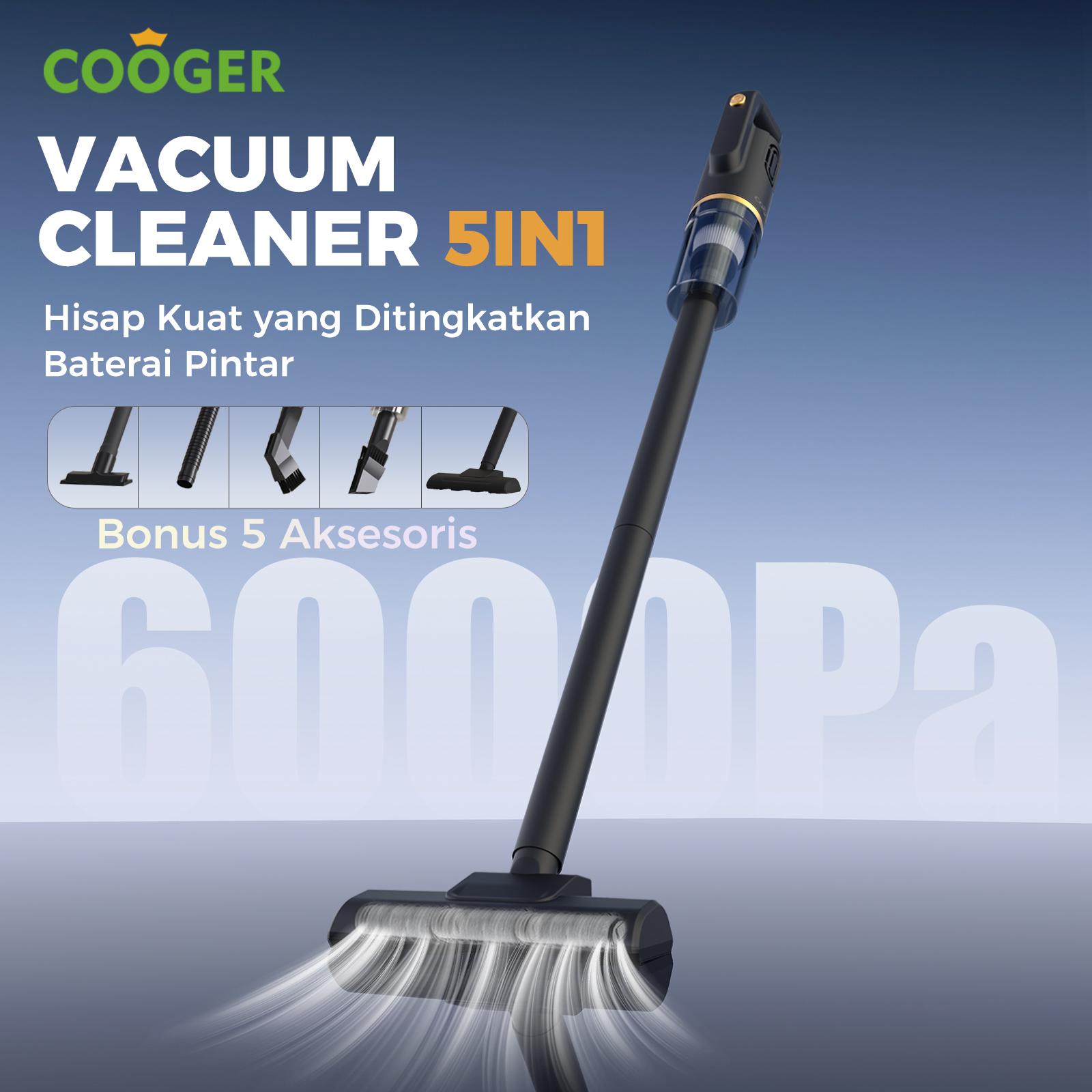 [OS COD] COOGER 5in1 Vacuum Cleaner Hitam Vakum Lantai Penyedot Debu Jet Black Penyedot Debu Pembersih Kasur Lantai