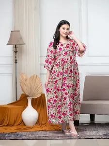 NS - SORAYA DRESS LENGAN 3/4 ZIPPER BUSUI FRIENDLY CASUAL