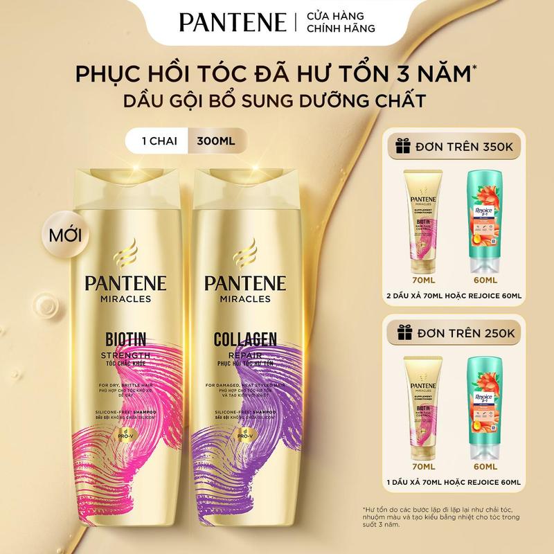 Dầu Gội PANTENE Miracles Không Silicon & Bổ Sung Dưỡng Chất Cho Tóc Chắc Khỏe/…