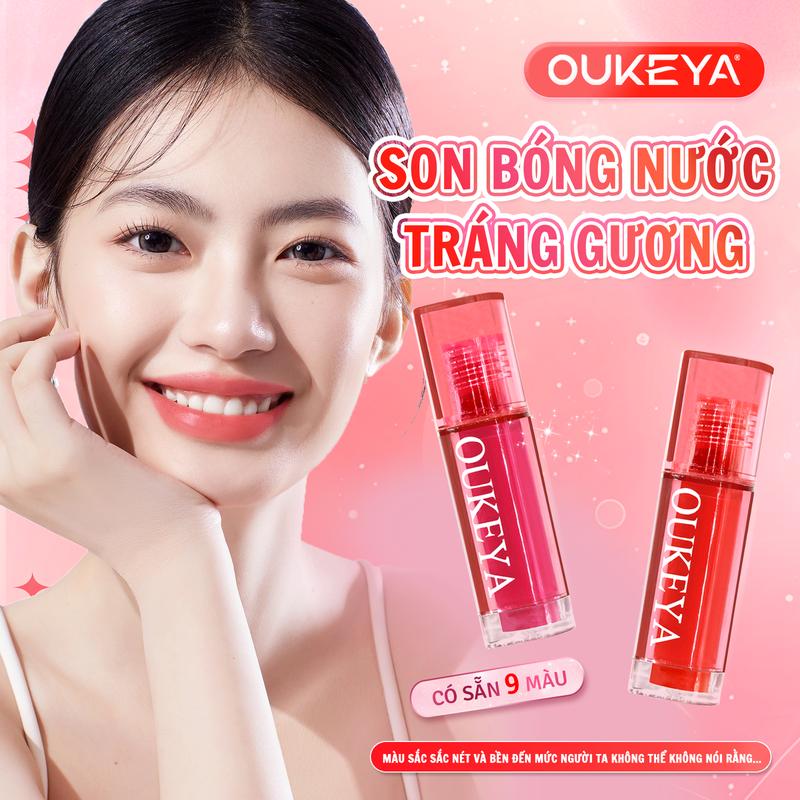  Son Bóng OUKEYA Son Môi Sáng Bóng Lâu Trôi Công Thức Dưỡng Ẩm Màu Sắc Tươi Mới Và Trẻ Trung Combo Son Mini 