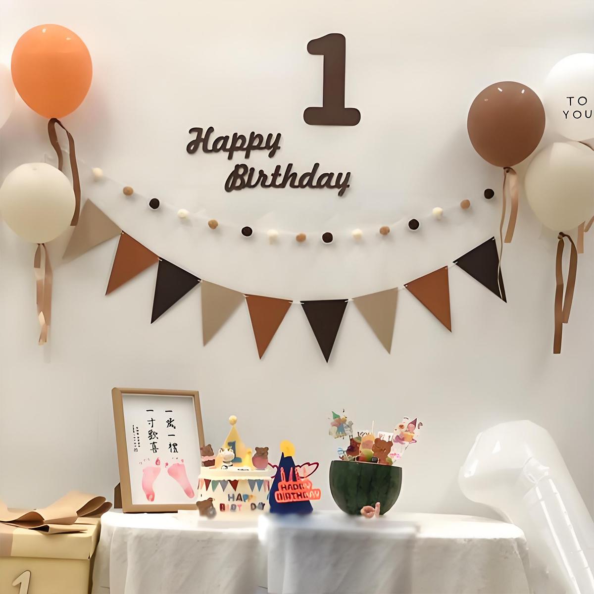 READY Bunting Flag Kain Aesthetic Bisa Banner Custom Flanel TRIANGLE FLAG Birthday Flag / Dekorasi Ultah / Hiasan Pompom / Garland Flag / Banner Flag