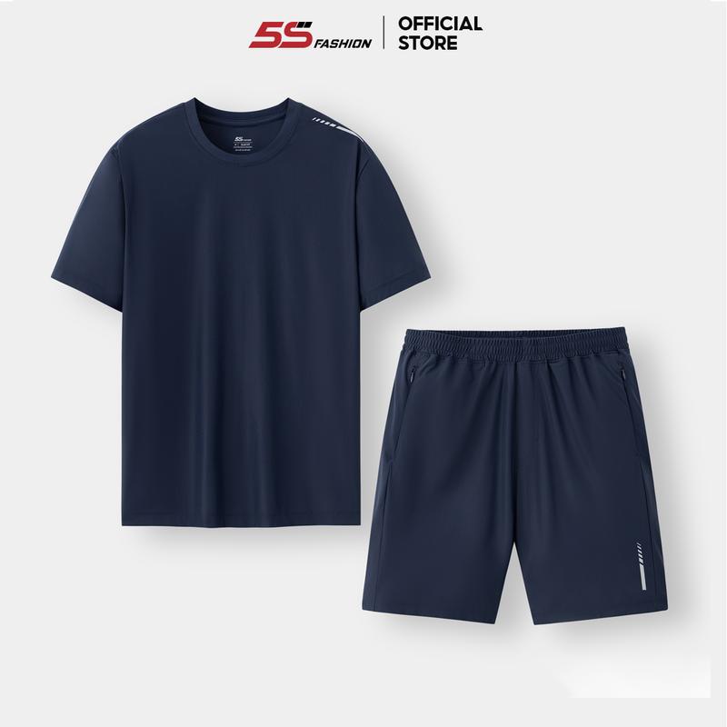 Set Đồ Bộ Nam Áo Thun Phối Quần Đùi Phong Cách Thể Thao Khỏe Khoắn 5S FASHION YBTS007