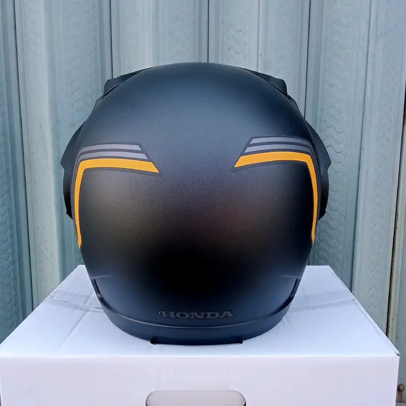helm honda half face Blue V2 originall ahm 2