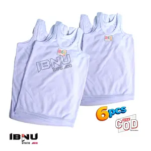 6pcs Kaos Kutang Dalaman Anak Umur 1-13 Tahun Putih Polos untuk Keseharian Fashion Cantik Bahan Nyaman dan Versatile daleman