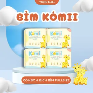 [Combo 4 Bịch] Bỉm KOMII Fullsize Hàn Quốc Cao Cấp - Siêu Thấm Hút, Chống Tràn, Khô Thoáng 12H Cho Bé